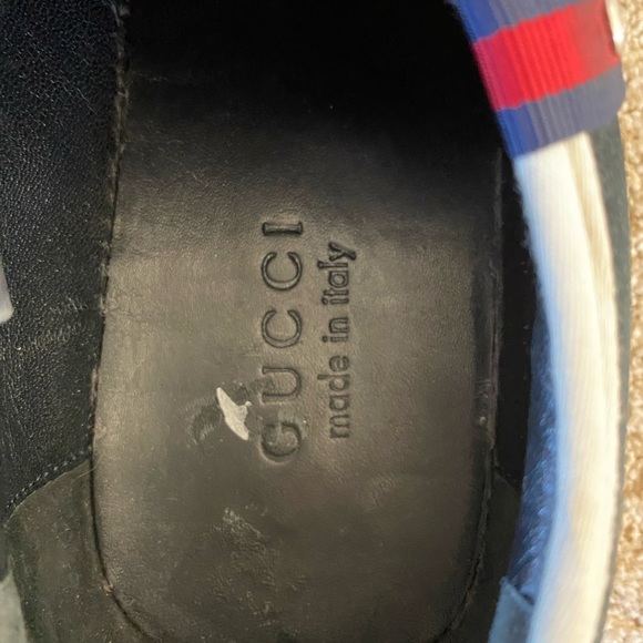 Gucci Low Top Leather and Suede Black Lace Sneakers Size 8 - Picture 6 of 10